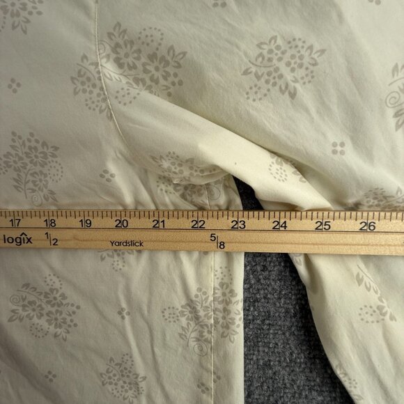 Armani Exchange Women Long Sleeve Button Up Shirt Floral Large Ivory Point - Picture 7 of 16